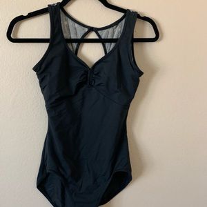 Black ballet leotard with patterned back